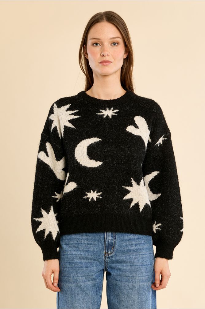 Knitted sweater, star pattern