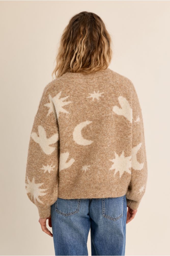 Pull en maille, motif étoilé