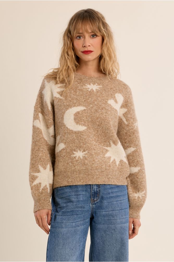 Pull en maille, motif étoilé