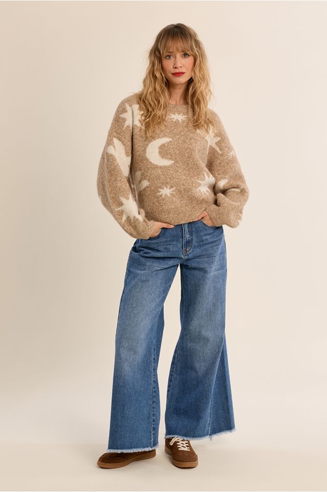 Knitted sweater, star pattern