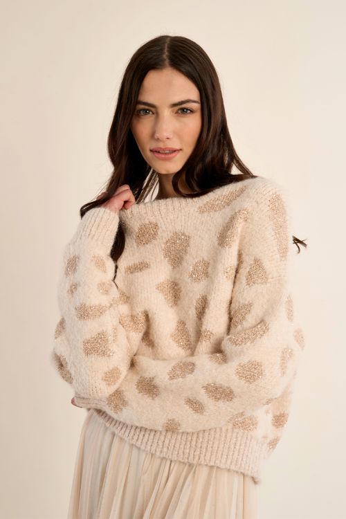 Pull léopard en maille irisée