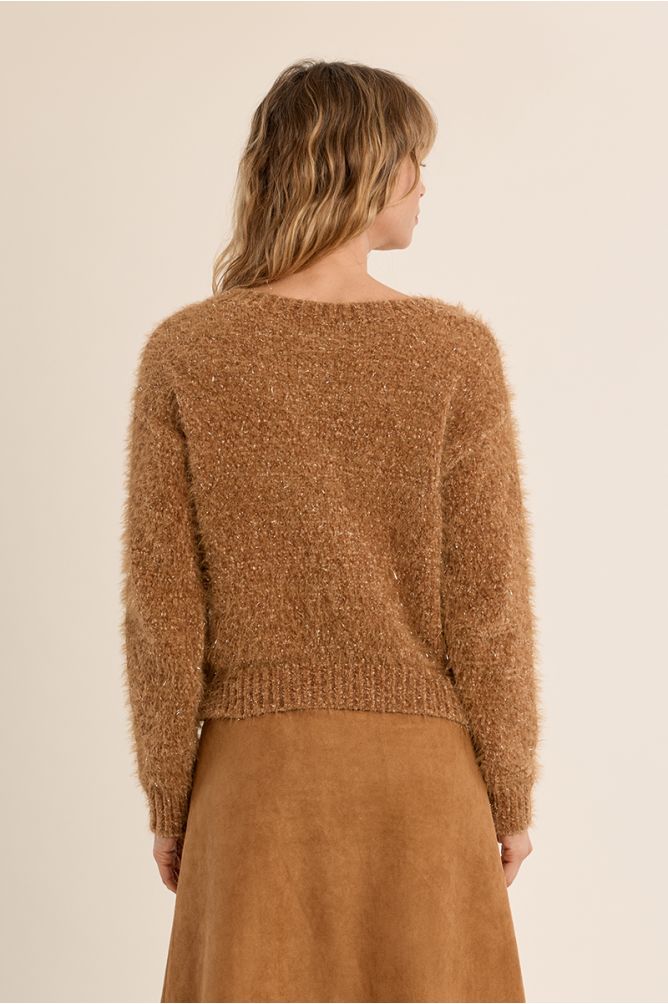 Plain knit crop cardigan