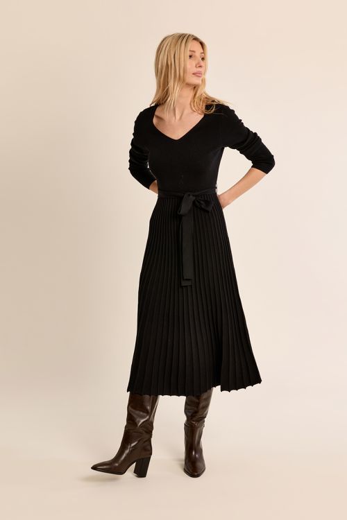 Robe longue plissée