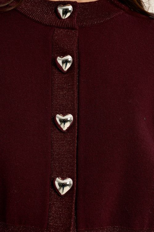 Cardigan, heart-shaped buttons