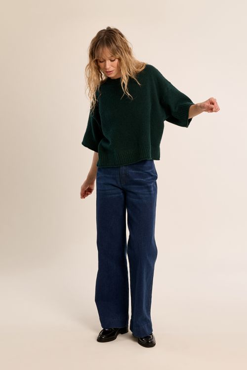Flared knit sweater