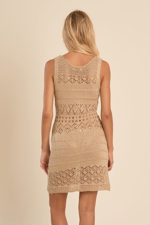Crochet beach mini dress