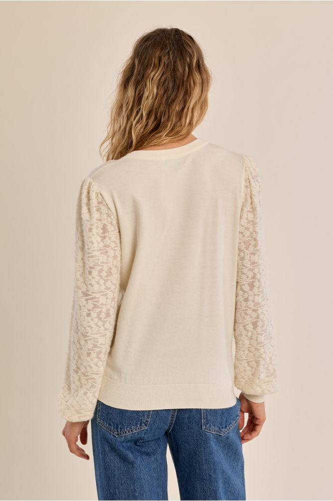 Pull en maille, manches fantaisie