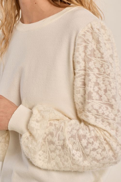 Pull en maille, manches fantaisie
