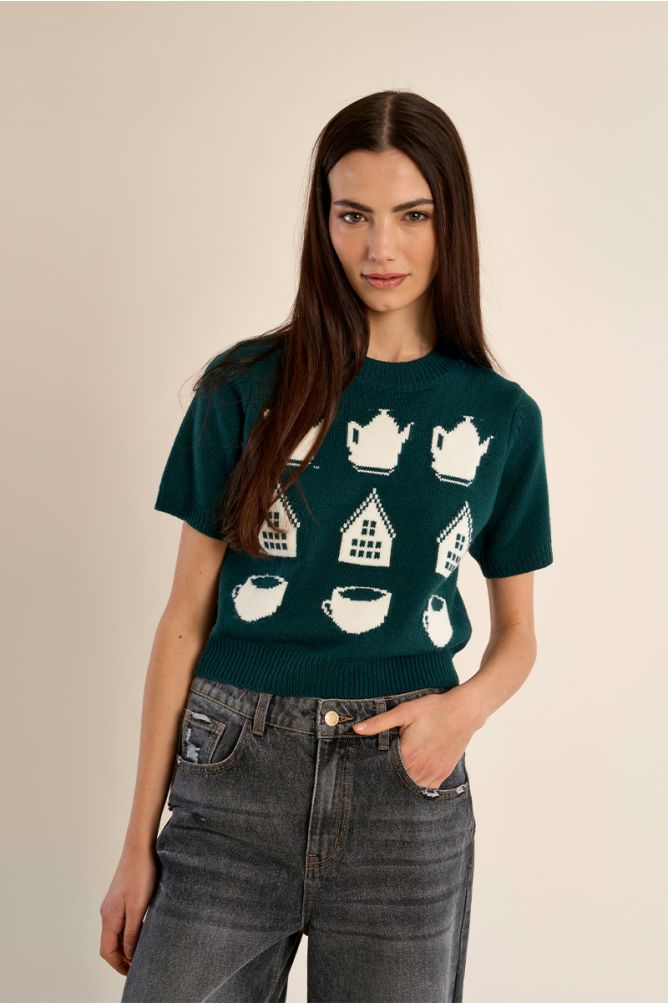 Jersey de manga corta con estampado