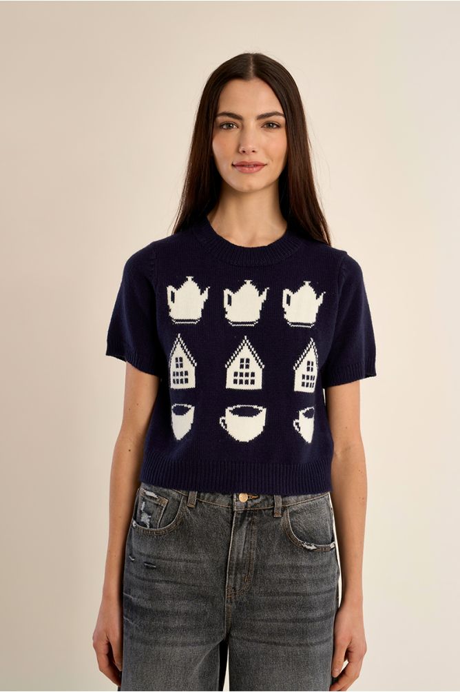 Jersey de manga corta con estampado