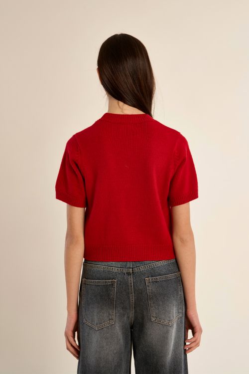 Pull en maille manches courtes