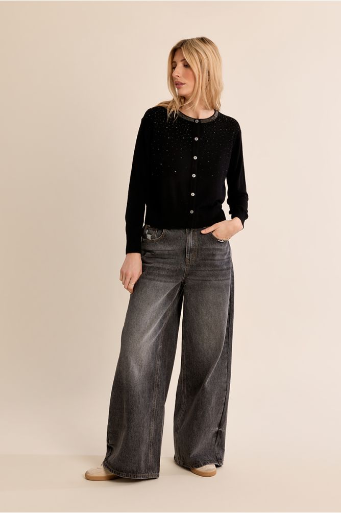 Cardigan parsemé de strass