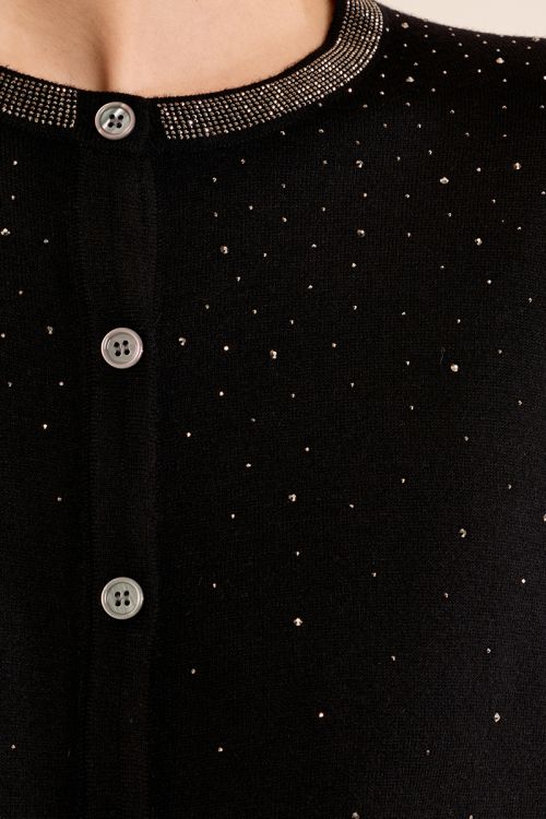 Cardigan studded with rhinestones