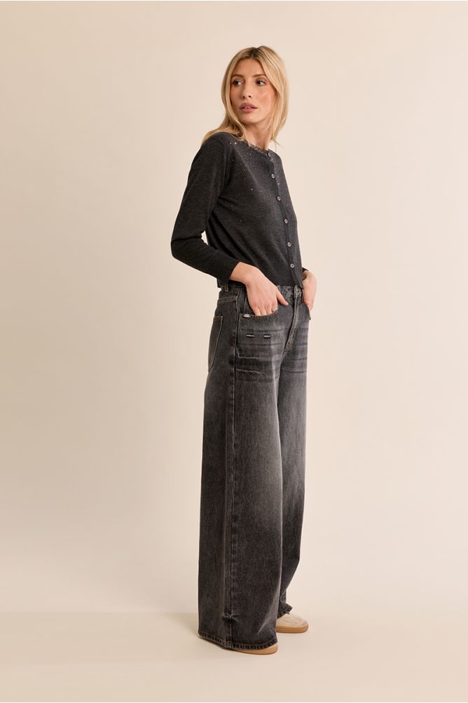 Cardigan parsemé de strass