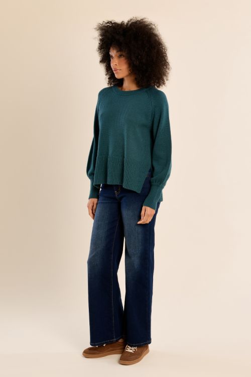 Pull en maille crop, manches ballons