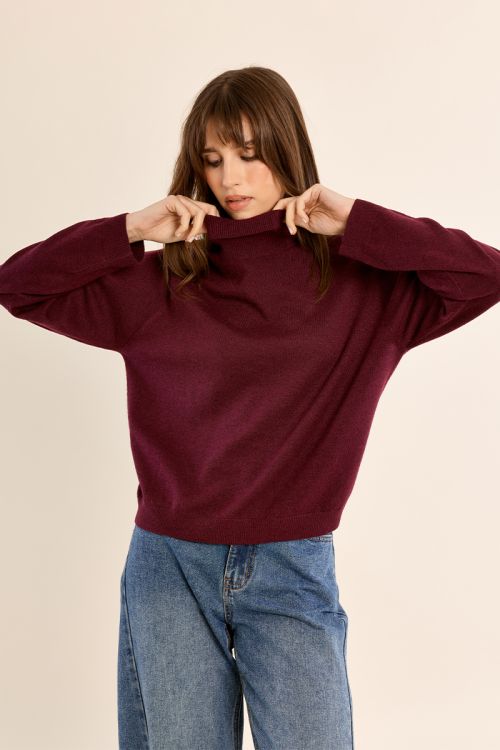 Pull col roulé en maille