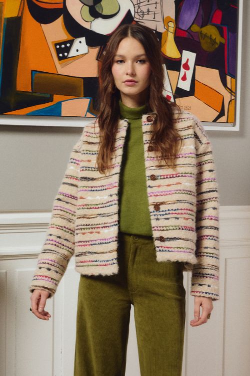 Pull col roulé en maille