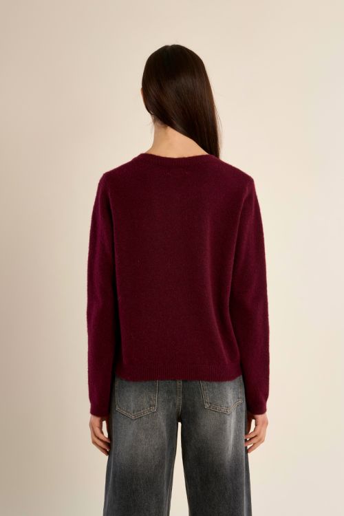 Knitted cardigan with round neck