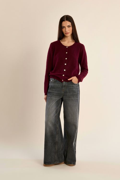 Cardigan en maille col rond