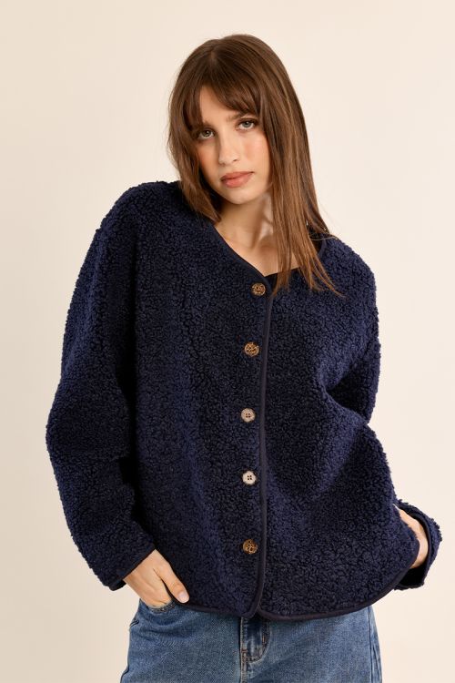 Chaqueta de manga larga de borreguito