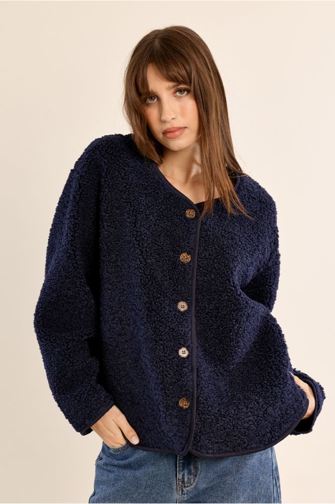 Chaqueta de manga larga de borreguito