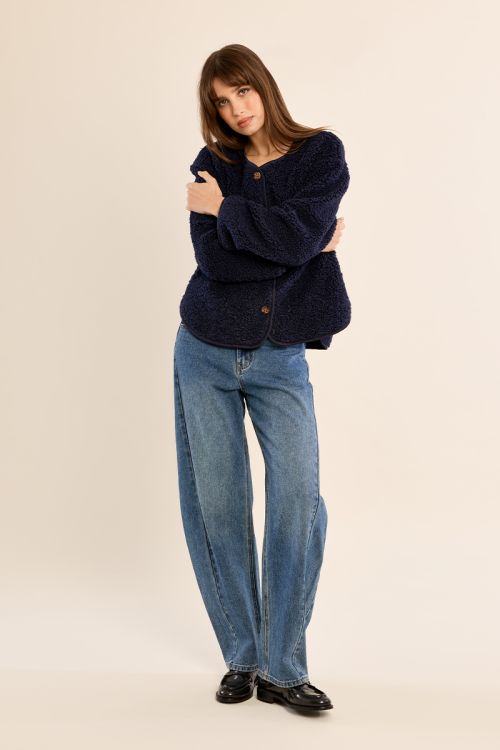 Button-down jacket, imitation sheepskin