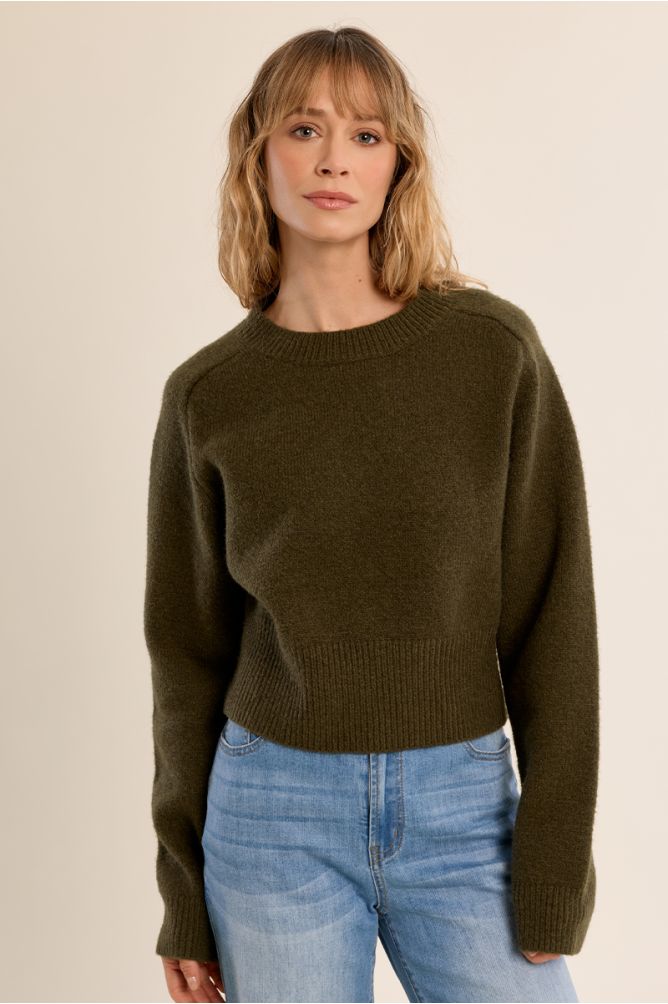 Ribbed crop sweater