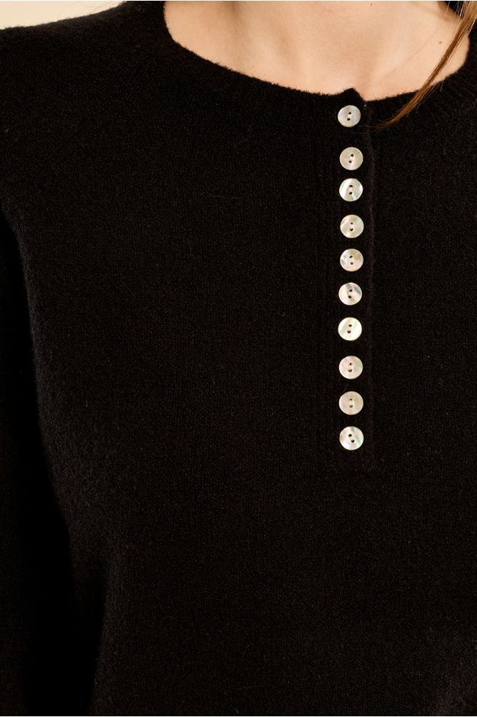 Button-down knit sweater