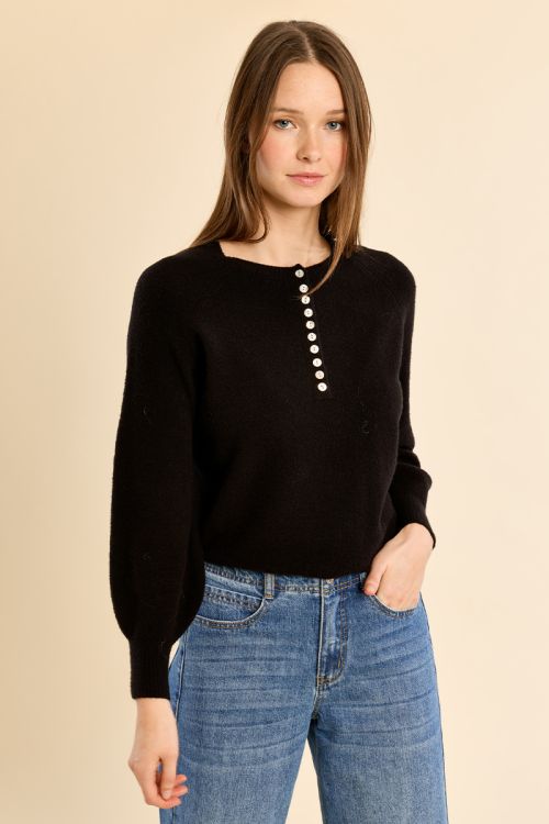 Button-down knit sweater