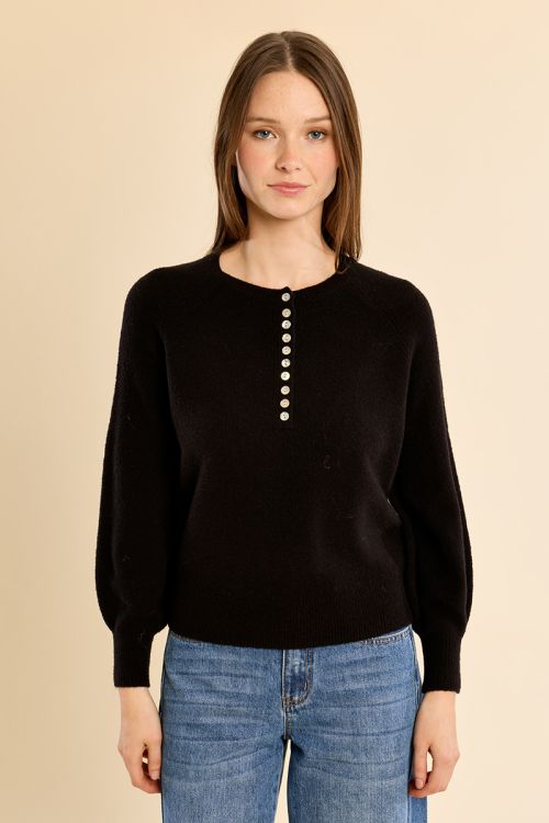 Button-down knit sweater