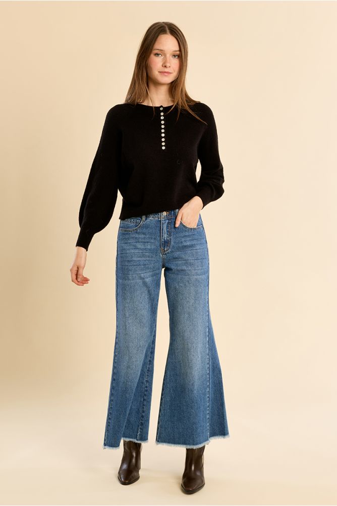 Button-down knit sweater