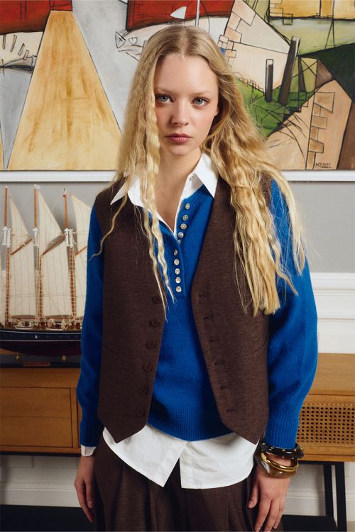 Pull en maille boutonné