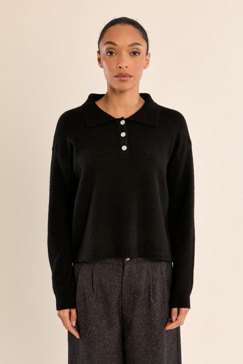 Jersey de manga larga y cuello solapa