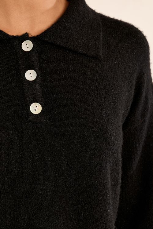 Jersey de manga larga y cuello solapa