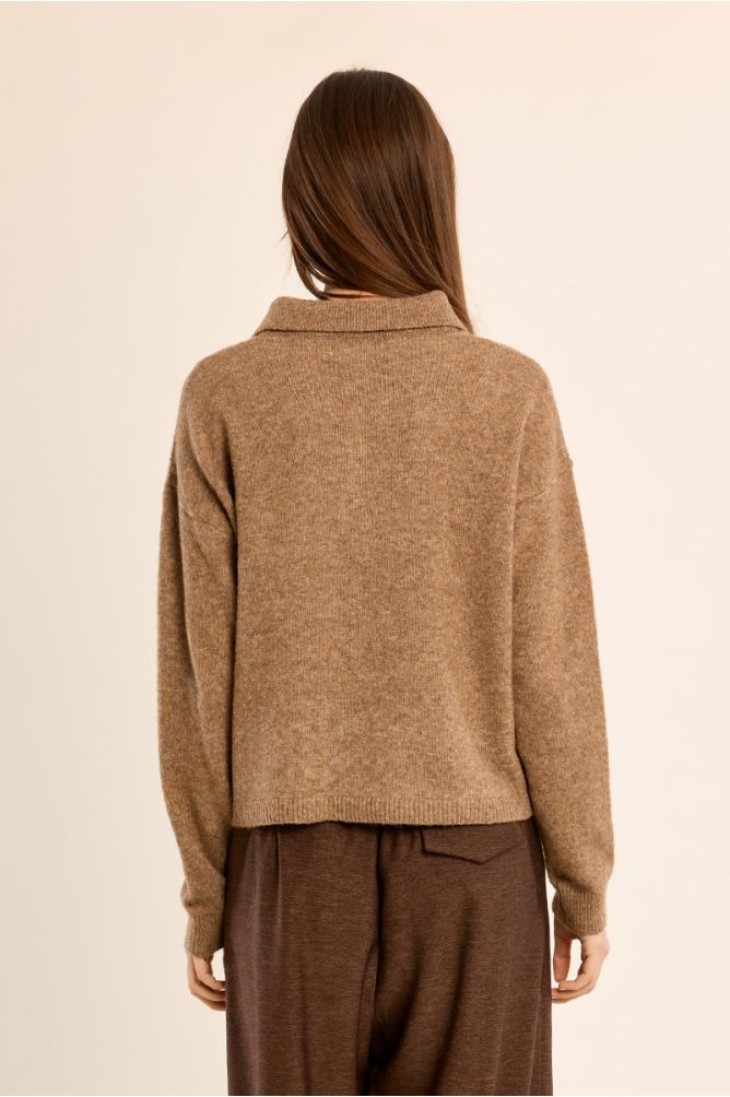 Jersey de manga larga y cuello solapa