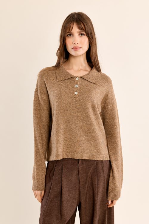 Jersey de manga larga y cuello solapa