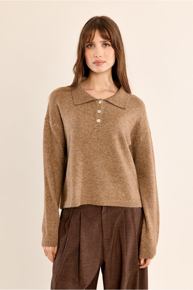 Jersey de manga larga y cuello solapa