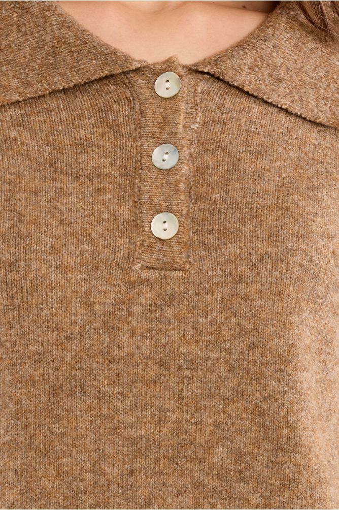 Jersey de manga larga y cuello solapa