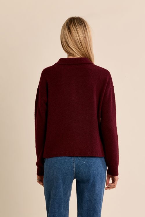 Jersey de manga larga y cuello solapa