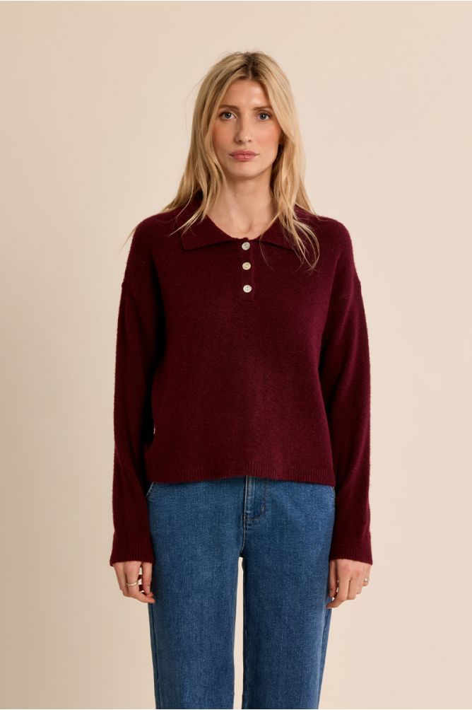 Knitted sweater, blouse collar