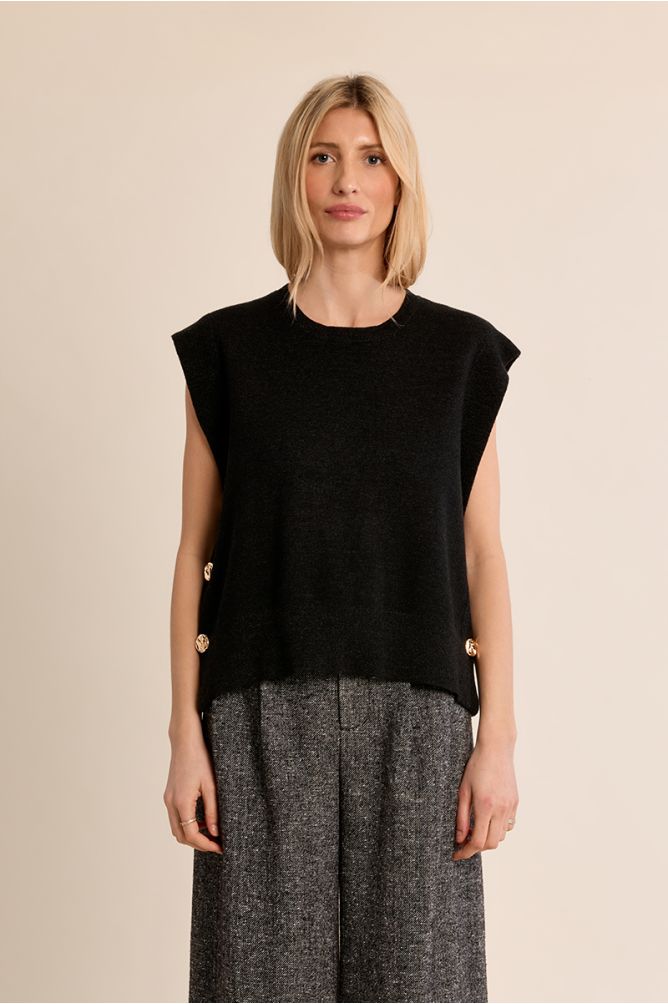 Pull en maille sans manches