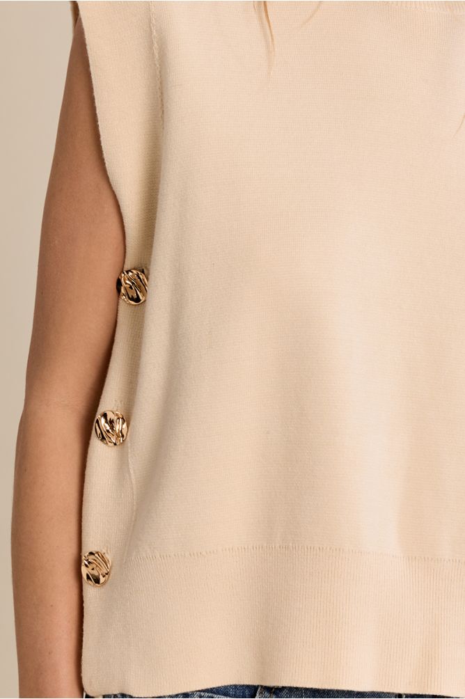 Pull en maille sans manches