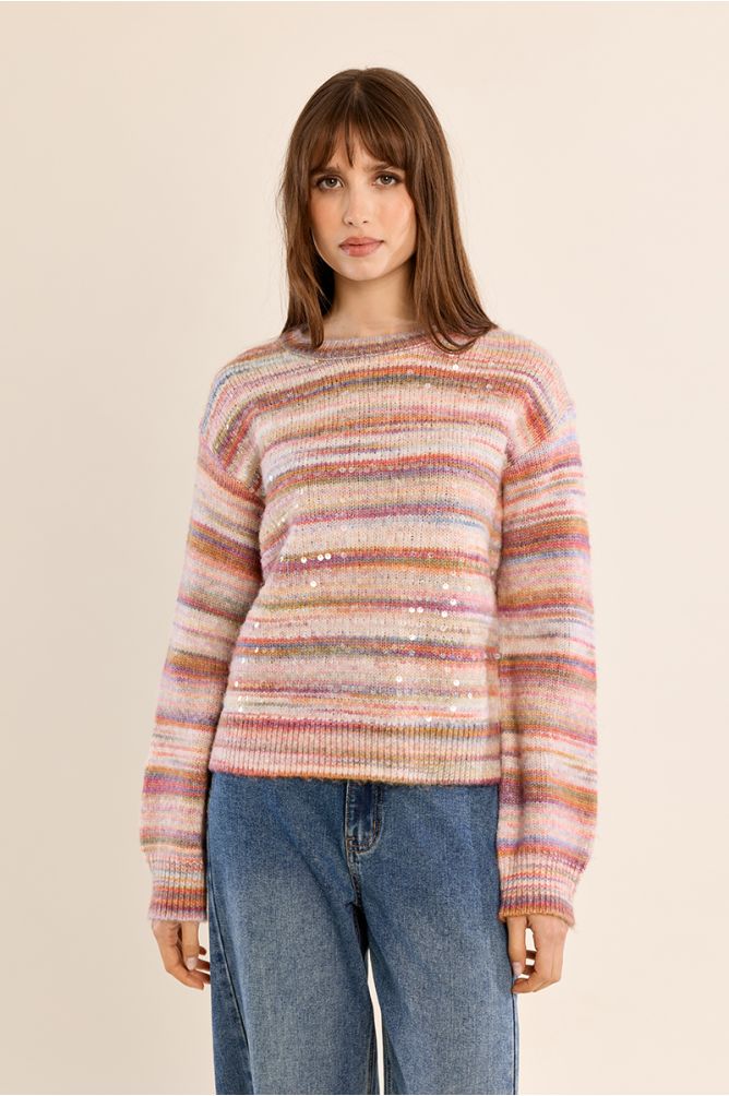 Pull en maille strassé