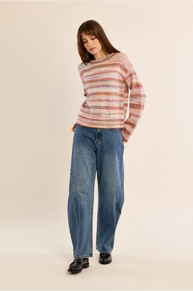 Pull en maille strassé