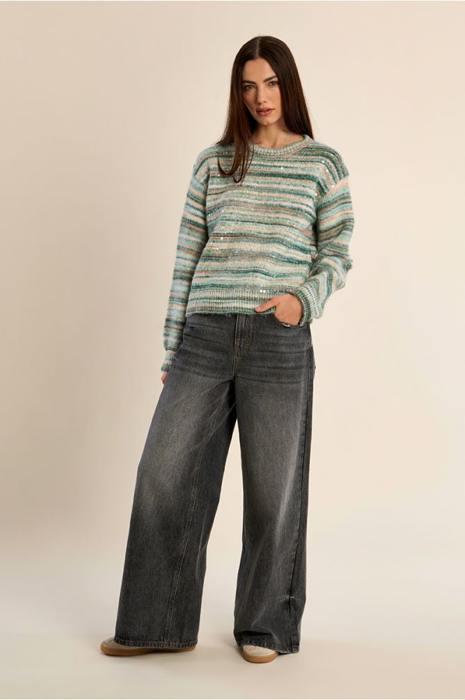 Pull en maille strassé