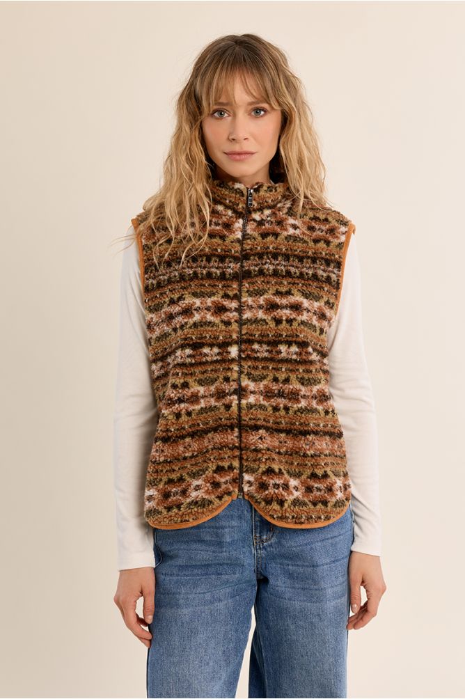 Sleeveless zipped jacket