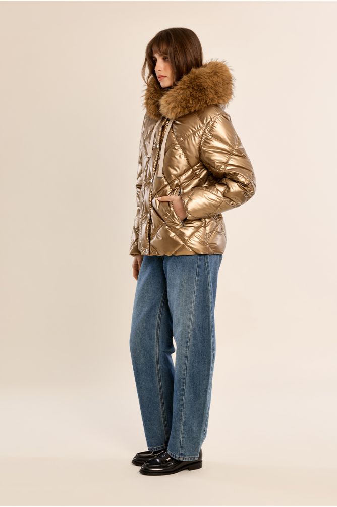 Quilted jacket with a hood