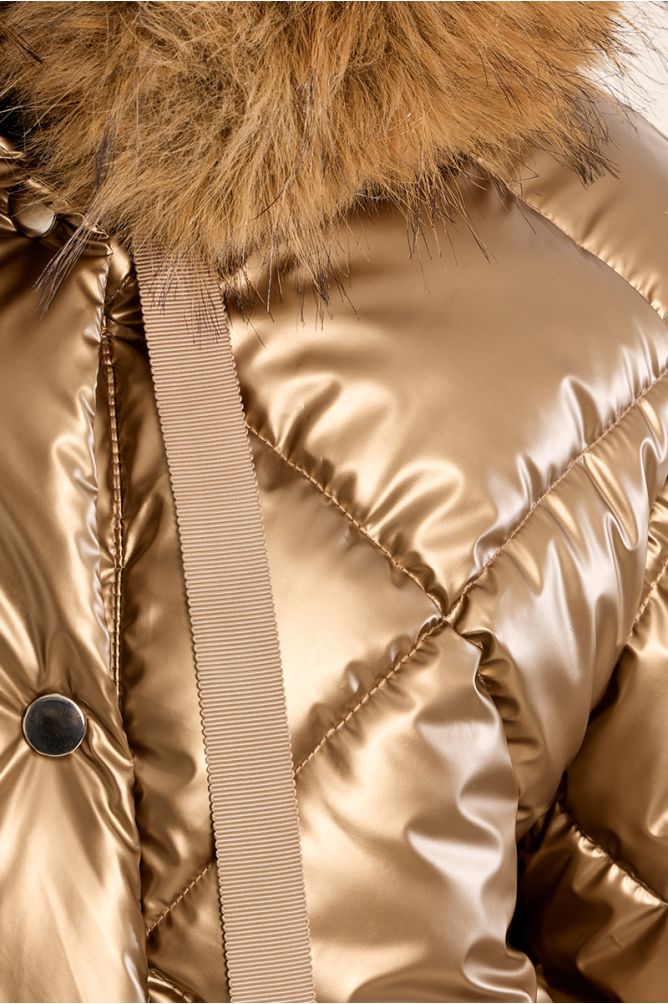 Quilted jacket with a hood
