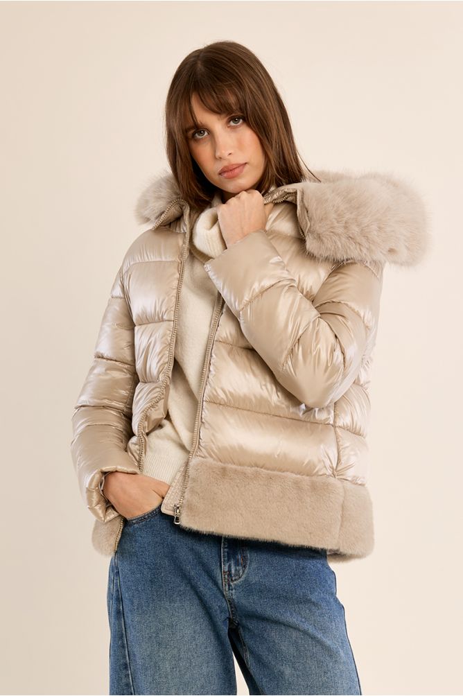 Quilted hooded jacket