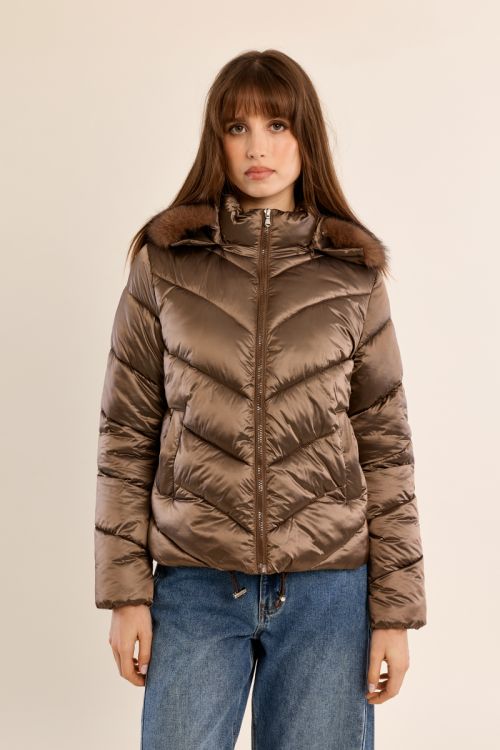 Quilted hooded jacket